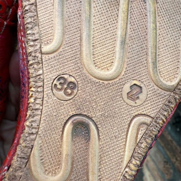 Spring Step Onaona Red Women's Leather Slide Sandals Size 8 Casual Wedge - Picture 13 of 16